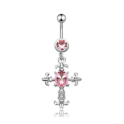Human Body Puncture Belly Dance Accessories Diamond Cross Navel Stud 49e563e5 a6cb 470a 944f a4a089d15004