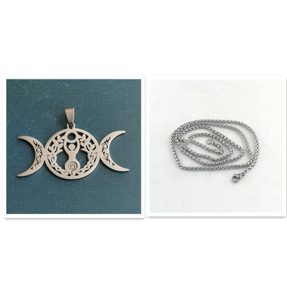 Triple Moon Celtic Knot Pendant Necklace 4a01c0e7 f99f 450c 8143 19484da630d8