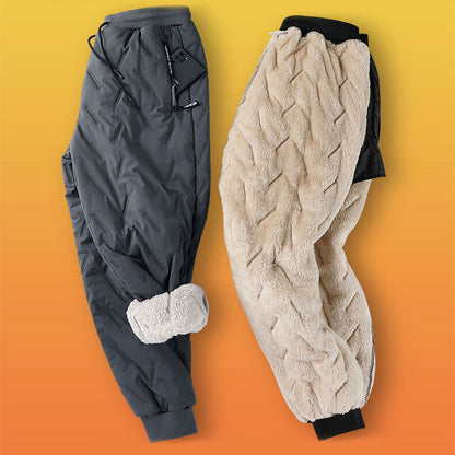 Men's Trousers Winter Velvet Thickening Loose Fleece Pants With Zip Pocket Large Size Windproof Warm Jogging Pants 4a07d003 4
