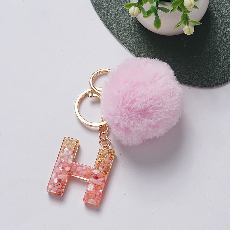 Hair Ball Pendant 26 English Letters Epoxy Keychain 4a15c2db a1df 45dd 977e 40c6068efd77