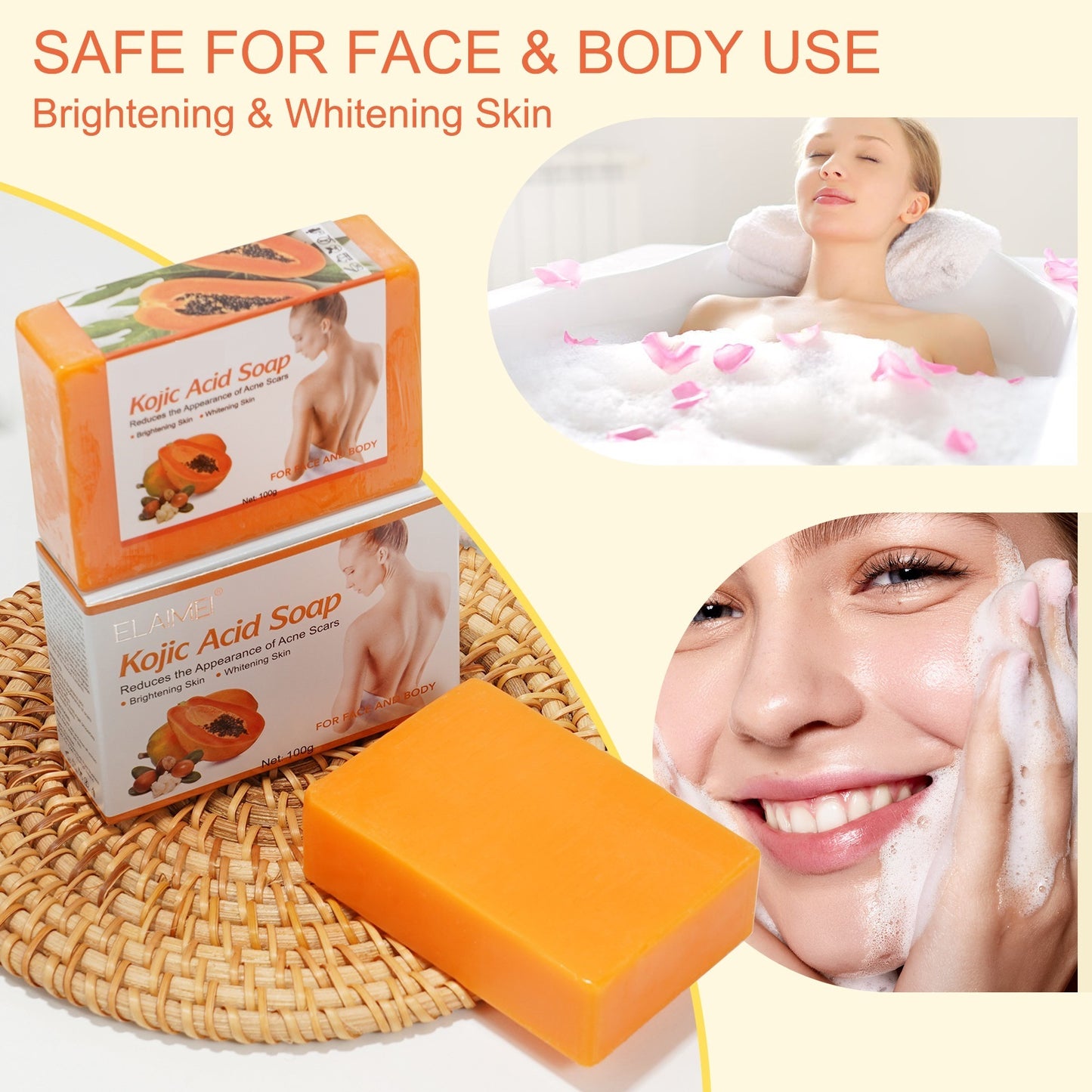 Papaya Kojic Acid Soap Deep Cleansing Softening Cuticle Fading Melanin Acne Brightening Skin Color 4a1bd9ce 6773 40e2 9c48 87