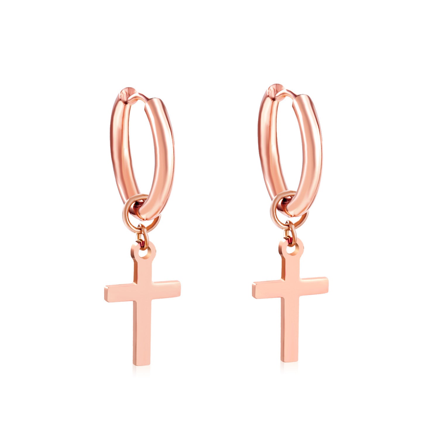 European And American Fashion Stainless Steel Ear Clip Temperament Men's And Women's Cross Earrings 4a1beb39 a8a3 4565 9837 7
