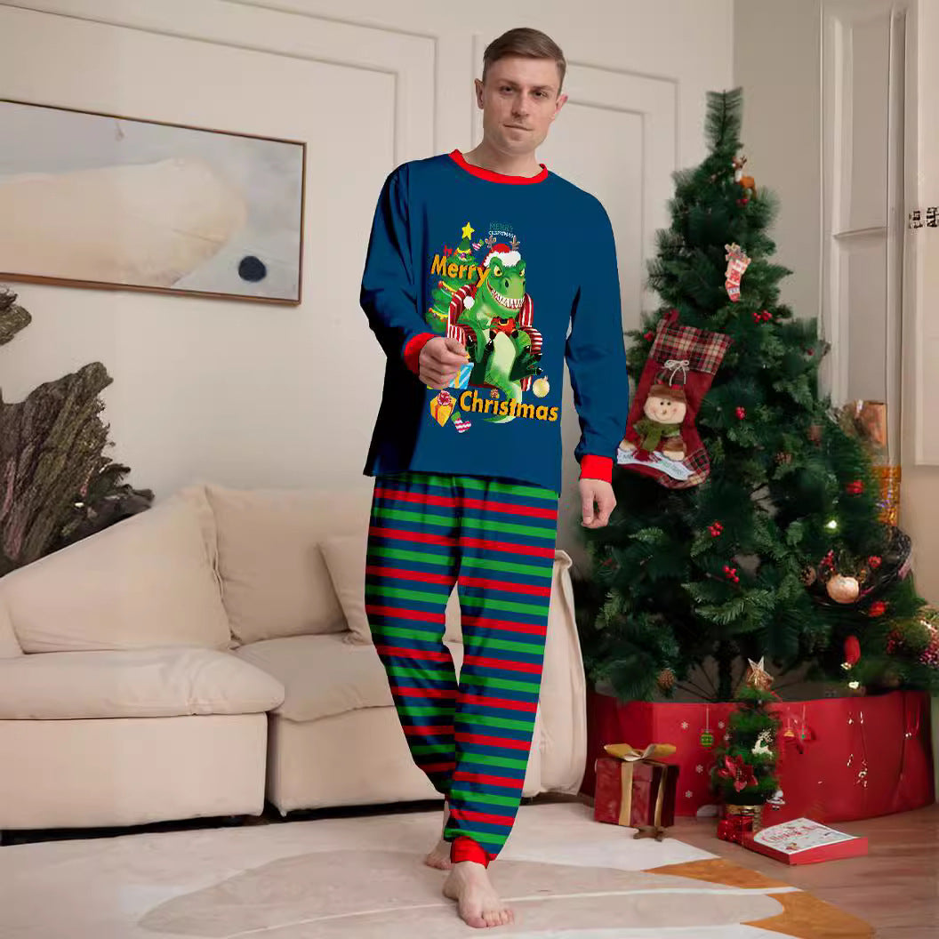 Tyrannosaurus Letter Christmas Tree Printing Parent-child Suit Pajamas 4a325519 aa2e 4434 8d0a b3af576d12ea