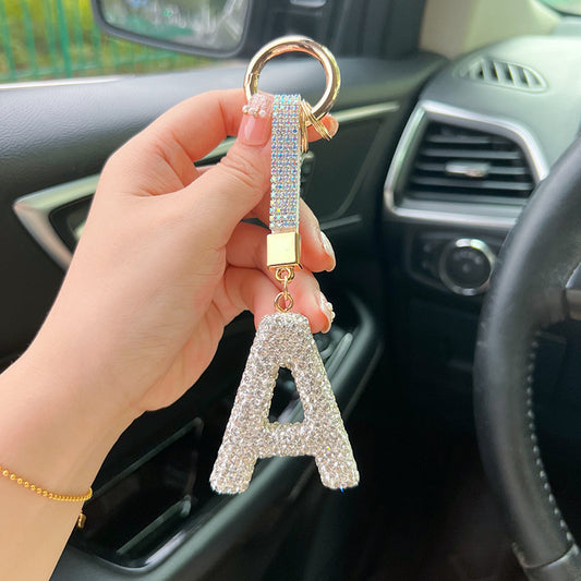 English Letter Keychain Clay Diamond Round Buckle Pendant 4a365055 bb0c 419f b26c b028a16c3f82