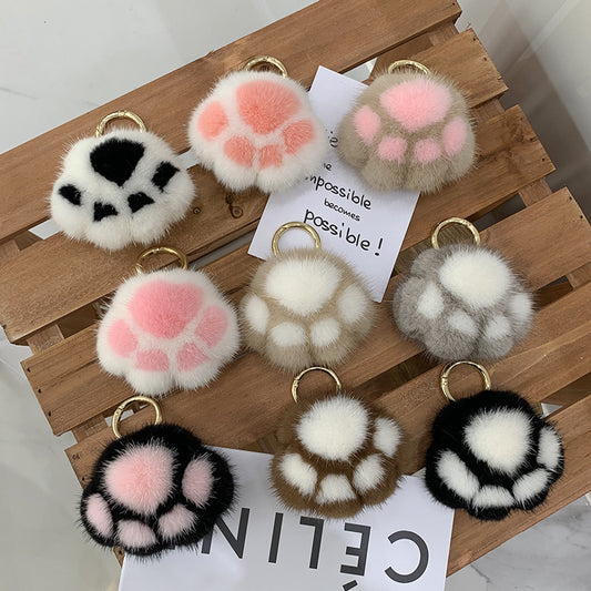 Cat Claw Mink Fur Imitation Fur Hanging Ornament Key Chain 4a3653b6 154d 4b76 a688 e89846107e5b