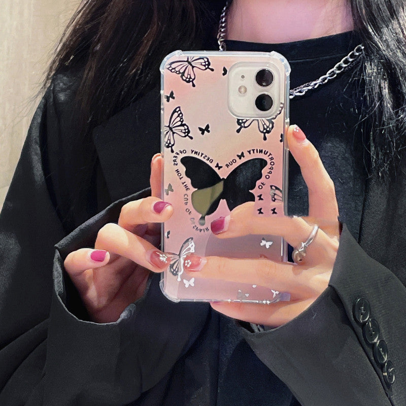 Mirror Butterfly Phone Anti-drop Soft Shell Silicone Case - 图片 3