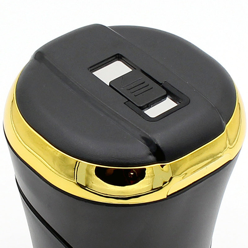 Push-pull Lighter Accessories Smokeless Detachable USB Rechargable Car Ashtray Home Portable Smell Proof With Lid LED Blue Li