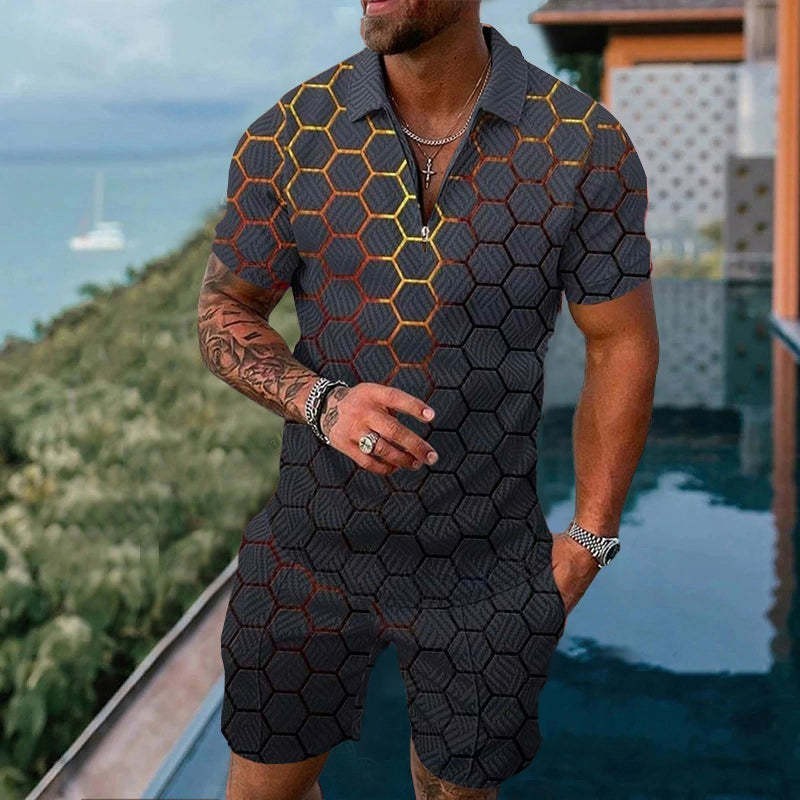 Fashion Casual Zipper Short Sleeve Suit 4a8a619c 0dfa 4e7a 9bb1 d9b97589a665