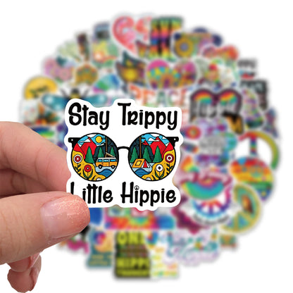50 Cartoon Hippie Hippie Stickers Personalized Decoration Line - HD Wireless Product #5