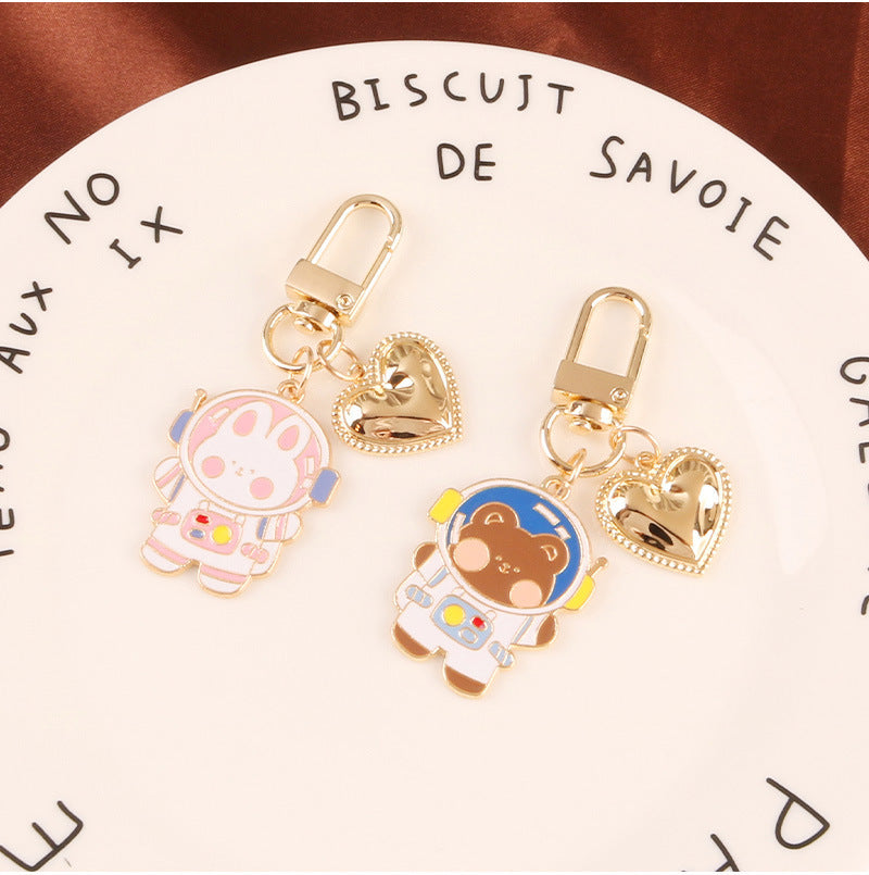 Cartoon Space Rabbit Space Bear Alloy Keychain Pendant 4abd6fa7 4801 452b b8dd c53058ede527