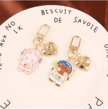 Cartoon Space Rabbit Space Bear Alloy Keychain Pendant 4abd6fa7 4801 452b b8dd c53058ede527