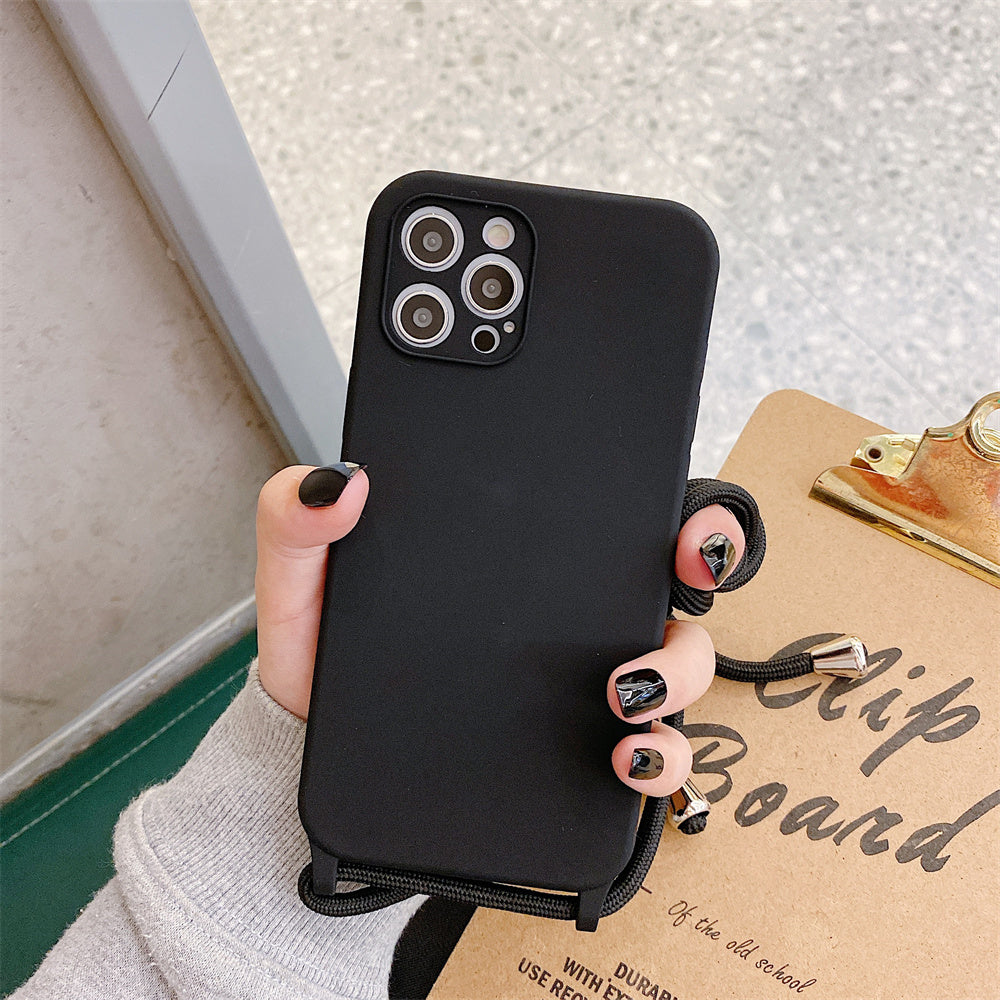 Simple Solid Color Messenger Lanyard Liquid Silicone Fine Hole Mobile Phone Case 4af26e23 4ae2 41c3 a528 02c97e8bd9c6