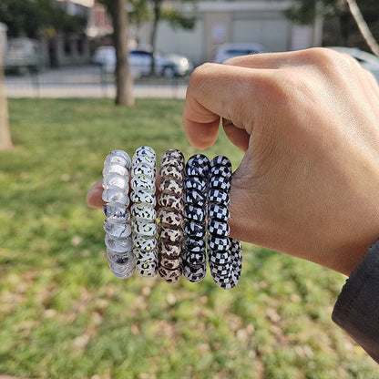 Telephone Line Translucent Jelly Frosted Leopard Print Headband Rubber Band Simple And Seamless Headdress For Hair Ties 4b199