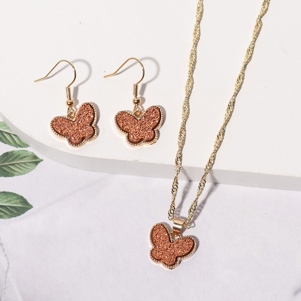 European And American Fashion Butterfly 2-piece Set Jewelry Wholesale 4b216b4c 449a 45d3 944f c1bd6db1b686