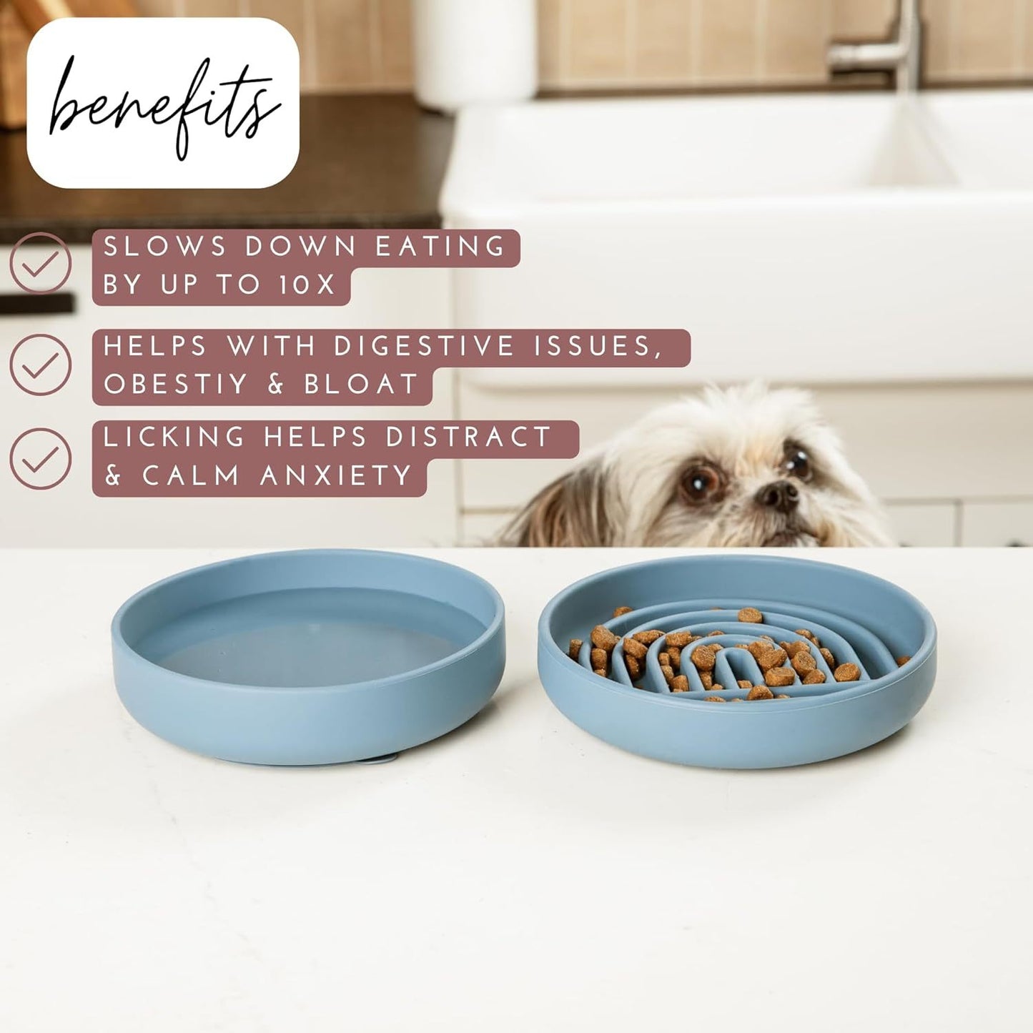 The Slowdown Bowl Silicone Slow Feeder For Dogs Puppies Slow Eating Modern Lick Mat Design Reduces Gulping Dishwasher Fit For