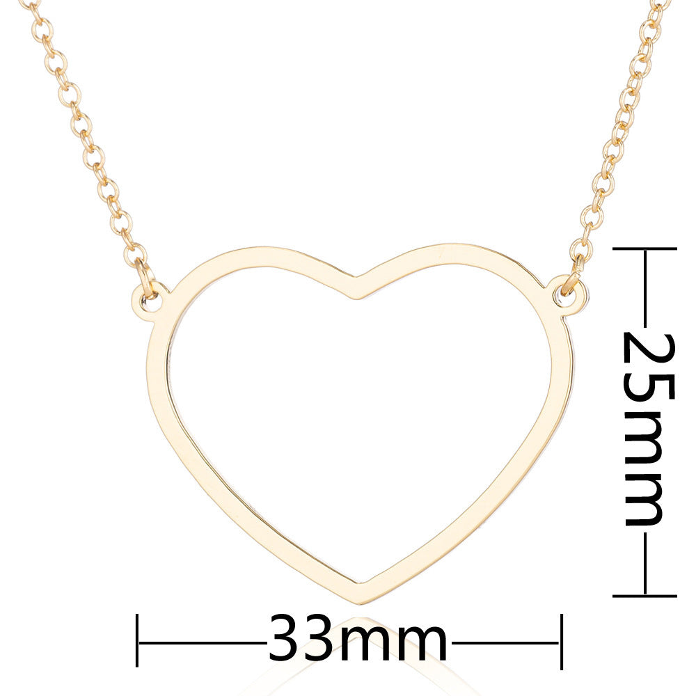 Simple Elegant Peach Heart Women's Clavicle Chain Necklace 4b460f0a 7389 4b9c 80c1 df7c67b1ba32