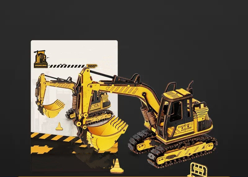 3d Three-dimensional Puzzle Wooden Assembly Power Engineering Vehicle - HD Wireless Product #2