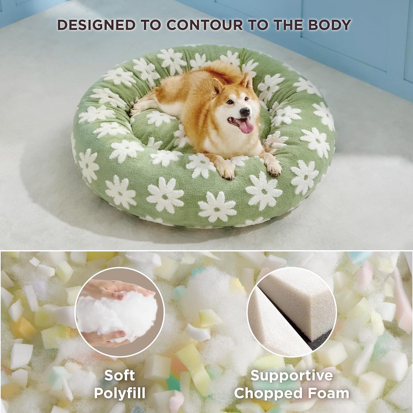 Lesure Cat Beds For Indoor Cats - Round Cat Bed Donut Small Dog Bed Calming Pet Beds, Cute Modern Beds With Jacquard Shaggy P
