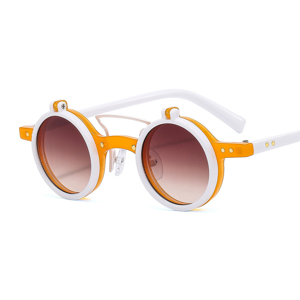 New Round Frame Punk Double-layer Flip Sunglasses 4b910475 1641 48ac a428 aa91486f4fee