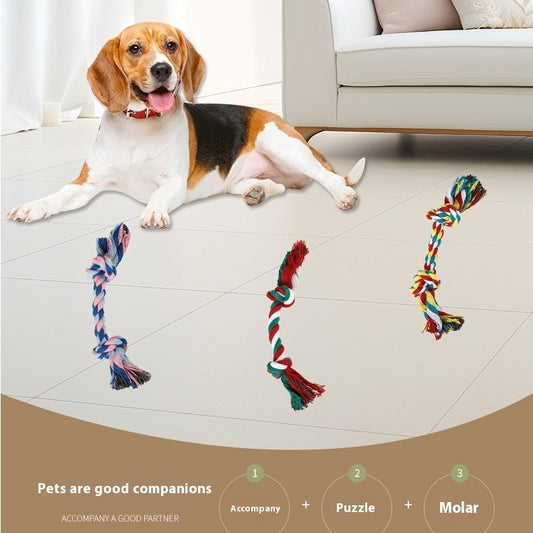 Dog bite rope toy dog rope knot molar bite-resistant color double knot cotton rope toy 4bc0c4cf 328d 4dd2 a868 c5c26321459f f