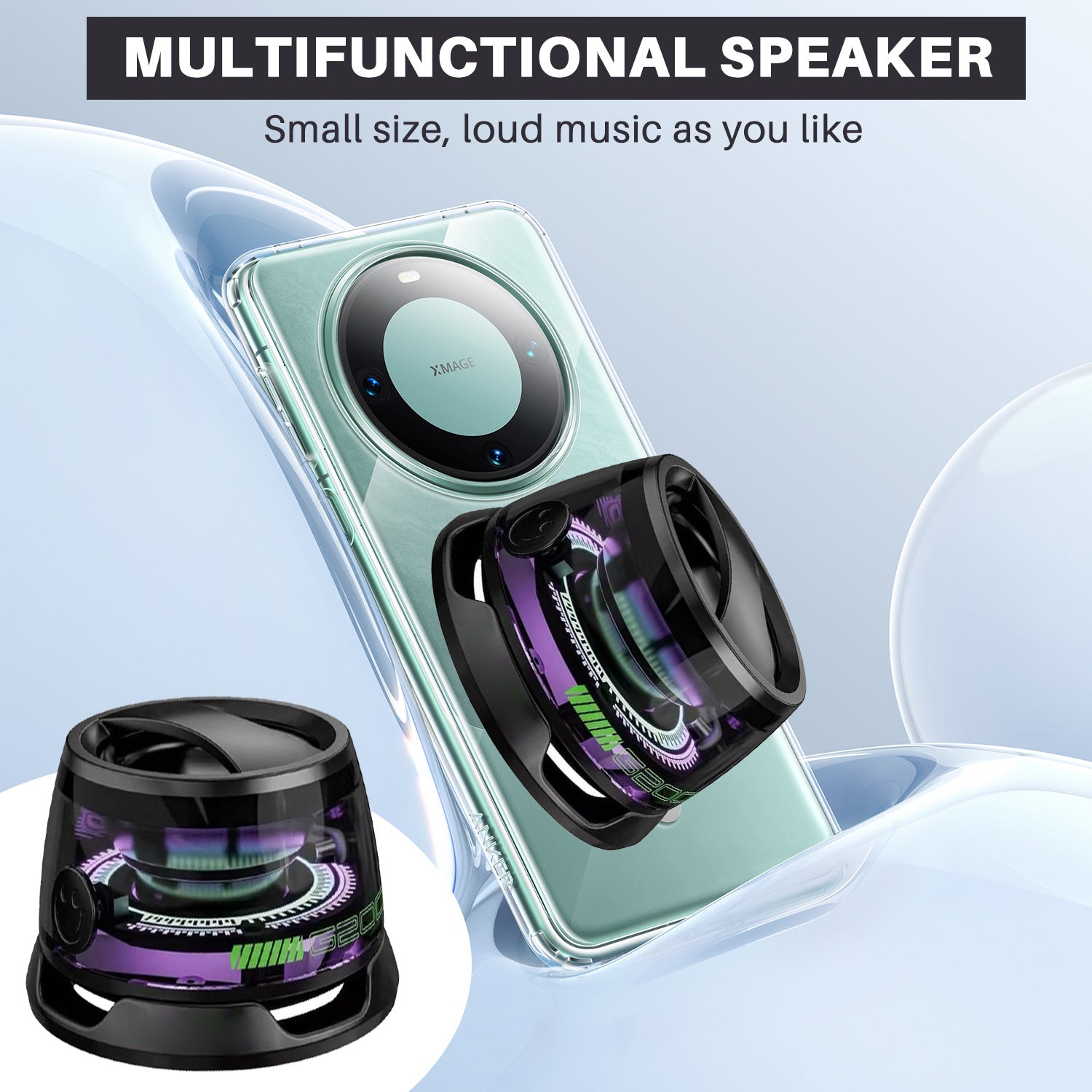 Portable Bluetooth Speaker G200 RGB Lighting Speaker BT5.3 Mini Sound Box 7 Hours Playback Magnetic Phone Holder 4bce7823 180