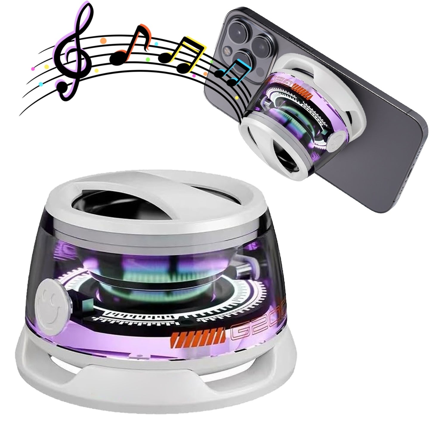 Portable Bluetooth Speaker G200 RGB Lighting Speaker BT5.3 Mini Sound Box 7 Hours Playback Magnetic Phone Holder 4c016274 2a1