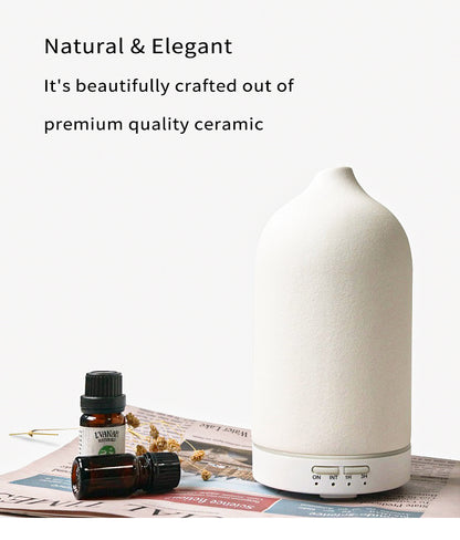 5 Colors Humificador  Ceramic Aroma Diffuser Ultrasonic Diffusers Ceramic Humidifier - HD Wireless Product #2
