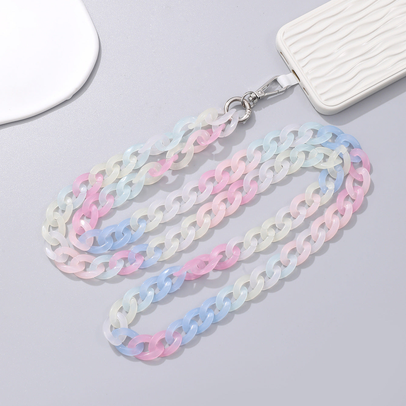 Mixed Color Colored Acrylic Crossbody Chain - 图片 10