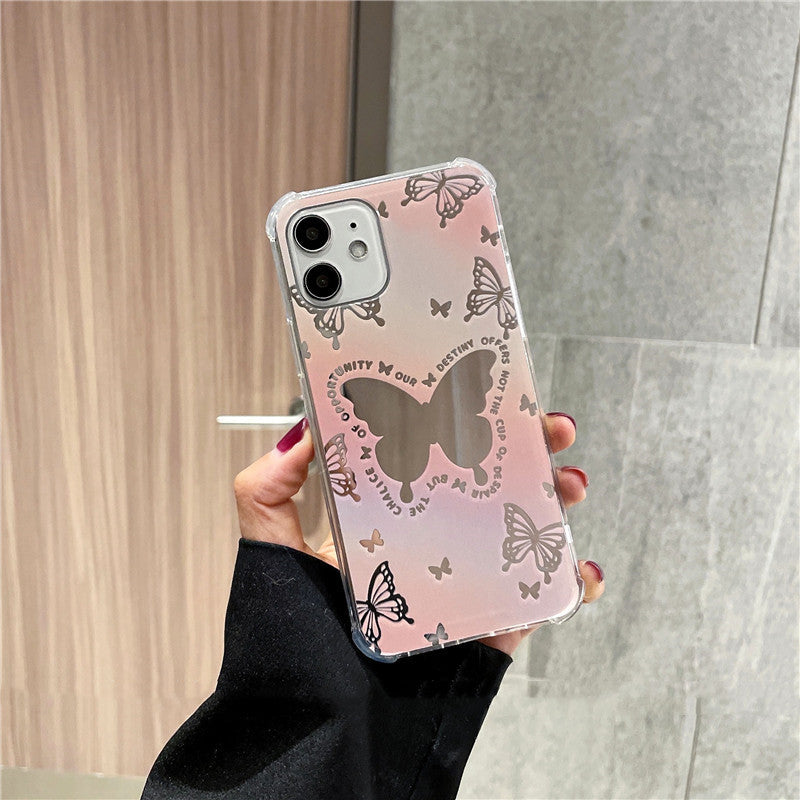 Mirror Butterfly Phone Anti-drop Soft Shell Silicone Case - 图片 1