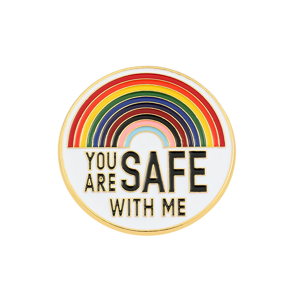 Rainbow Brooch High-grade Round Brand Paint Letters 4c4c173a 699a 482d ab51 897df1a8b0aa
