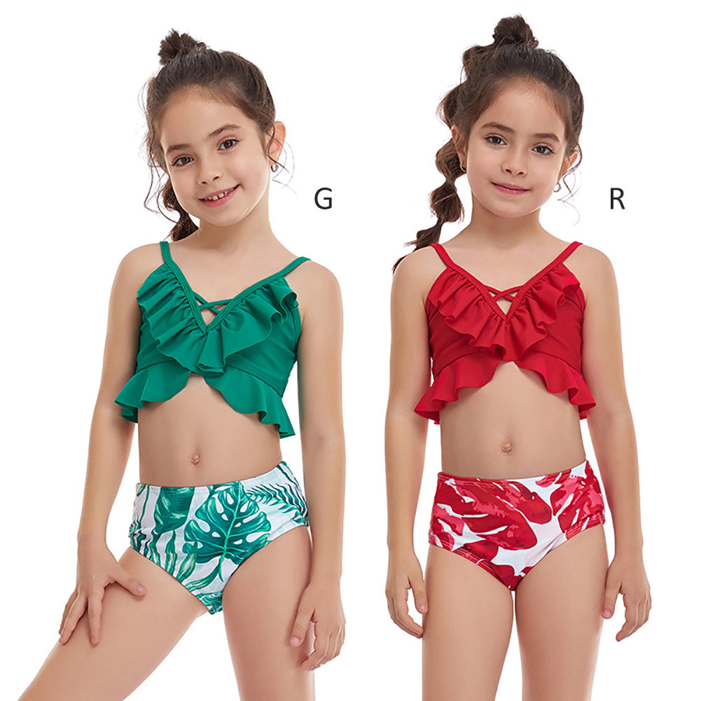 Girls'  Small Ruffled Split Swimsuit 4c4f6b66 97b3 434c 9620 05284842ff8e