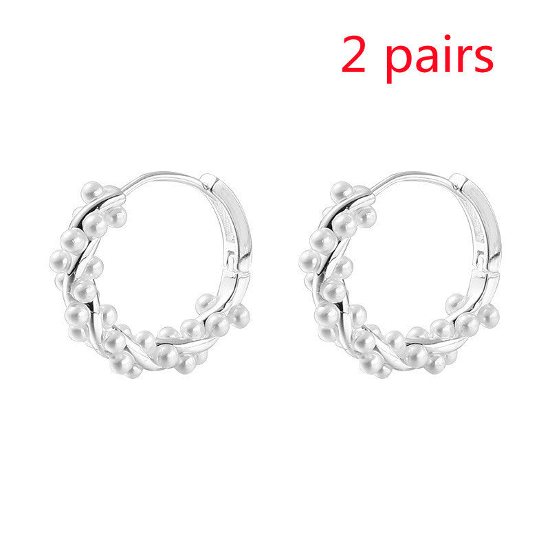 Pearl Earrings Autumn And Winter Special-interest Design Bead Eardrops Earrings New Elegant Circle Ear Clip Women 4c714e92 33