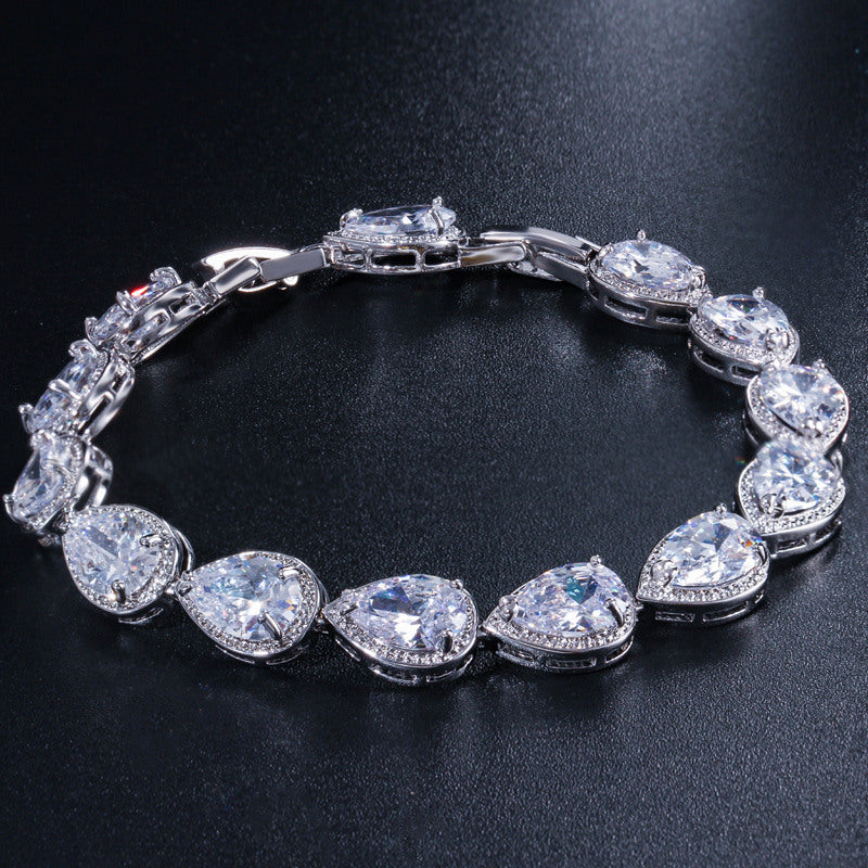 Fashion Drop-shaped Zircon Bracelet For Women