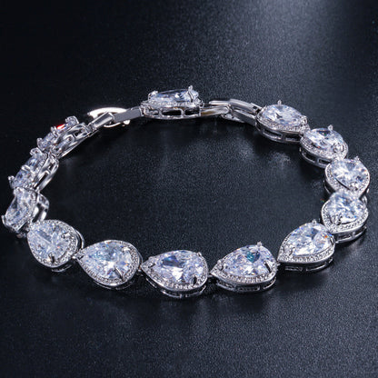 Fashion Drop-shaped Zircon Bracelet For Women