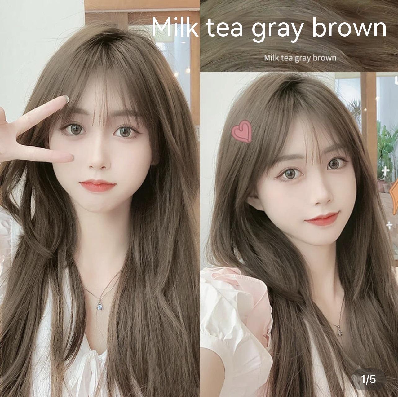 Ammonia-free Hair Color Paste Monochrome Paste Cover White Hair Multi-segment Color One-step Black Tea Gray Blue Black Hair D