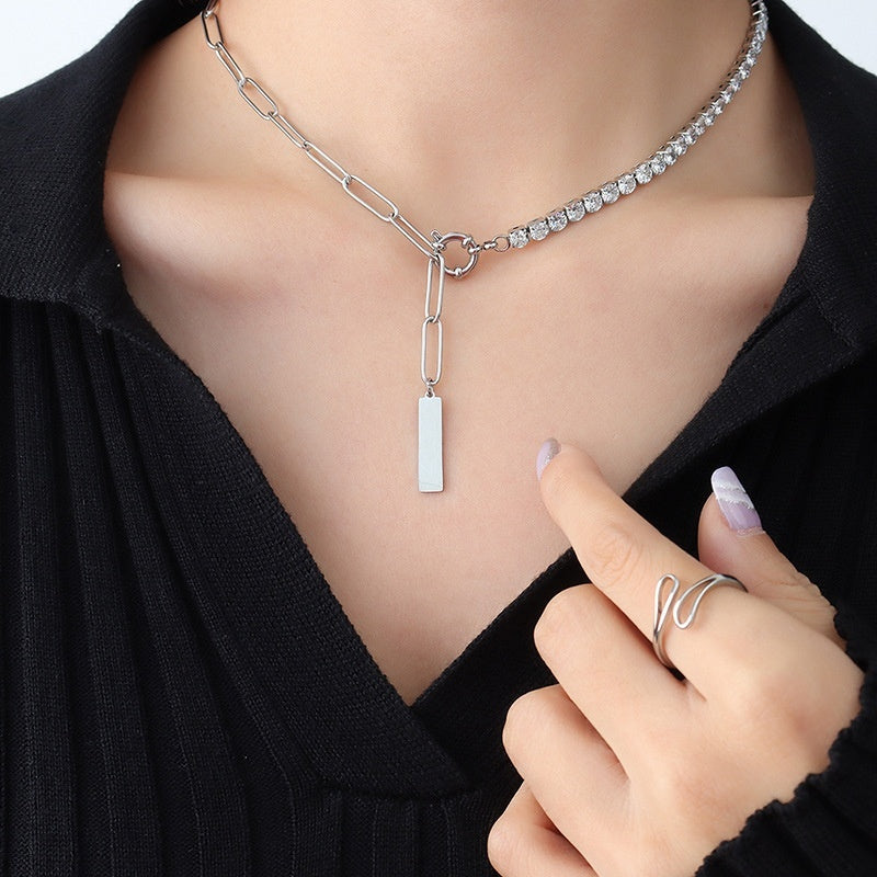 Square Strip Pendant Stainless Steel Necklace 4cad05ae 9f4c 4139 b89b f5fc651a4d47