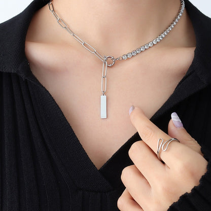 Square Strip Pendant Stainless Steel Necklace 4cad05ae 9f4c 4139 b89b f5fc651a4d47