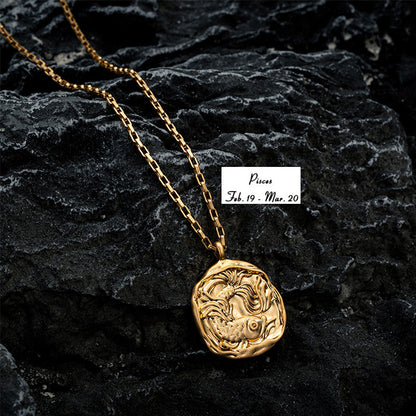 Vacuum Plating 18k Titanium Zodiac Oval Pendant Necklace 4cbd74e7 24a9 4cad a014 404203e2d52d