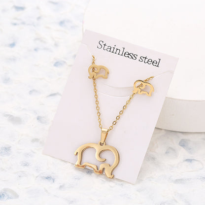 Butterfly Studs Necklace Suit Stainless Steel Geometry 4cc62fb4 53db 41bb 8bf3 b94a5ada08c7