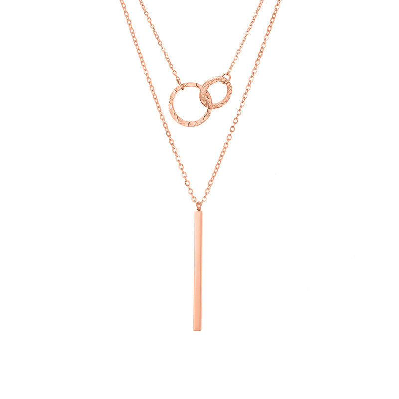 Geometric Pendant Double-layer Stainless Steel Necklace 4cd8d0d1 61ab 4ae5 a277 c430c964d0d1