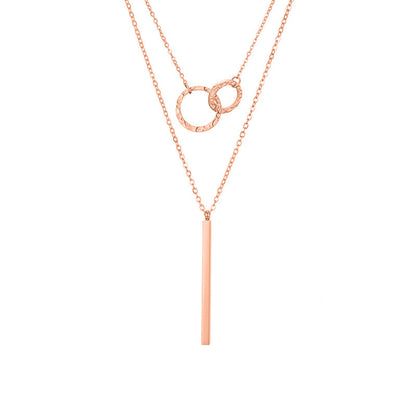 Geometric Pendant Double-layer Stainless Steel Necklace 4cd8d0d1 61ab 4ae5 a277 c430c964d0d1