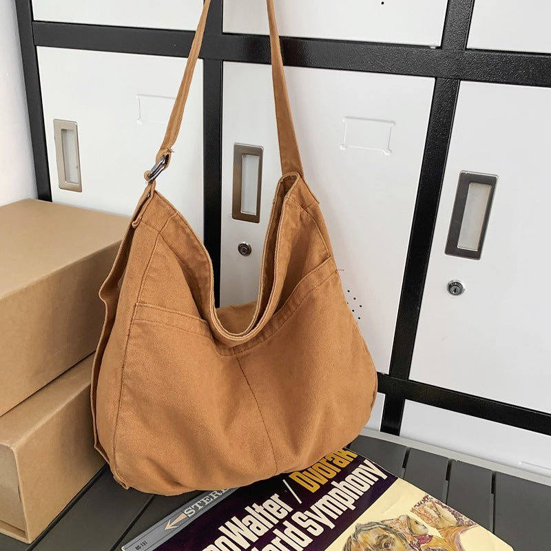 Women's Large Capacity Idle Style Artistic Simple Canvas Bag School College Students 4cdc6b4c 87db 4fd9 b2e0 2ec373cf2a72