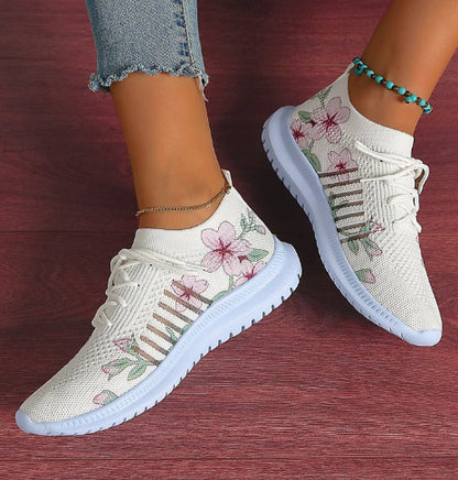 Women's Fashion Casual Flyknit Wedge Lace-up Mesh Shoes 4cf550ea 676d 4ed1 b2b7 d45d5f871de1