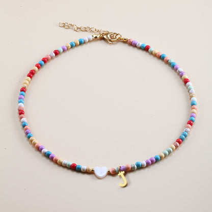 Colorful Beads Initial Choker For Women Stainless Steel Lett 4d08400b 5077 4f10 8107 775335e90745