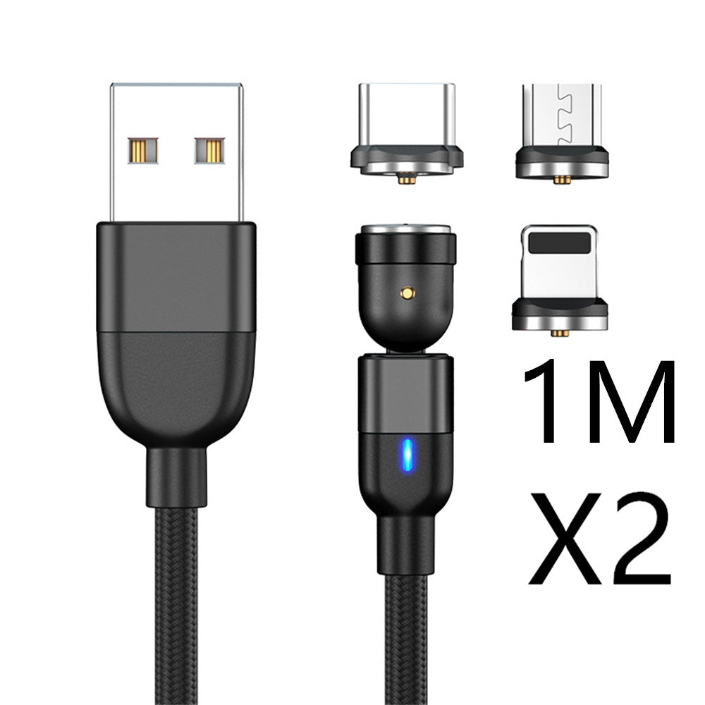 Magnetic Data Cable Threeinone 540-degree Rotation  Charging Cable Suitable - 图片 16