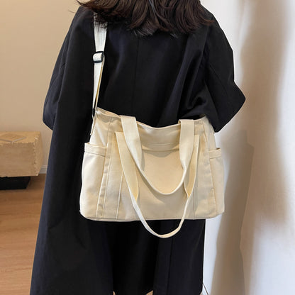 Large Capacity Shoulder Canvas Solid Color Bag For Women 4d164858 b883 45af b7ef 8dc01086b8a6