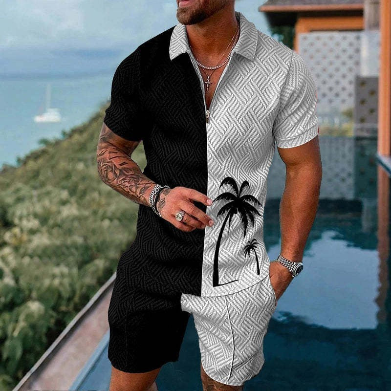 Fashion Casual Zipper Short Sleeve Suit 4d1698bd 2646 4a30 ab87 d1ee9e26e973
