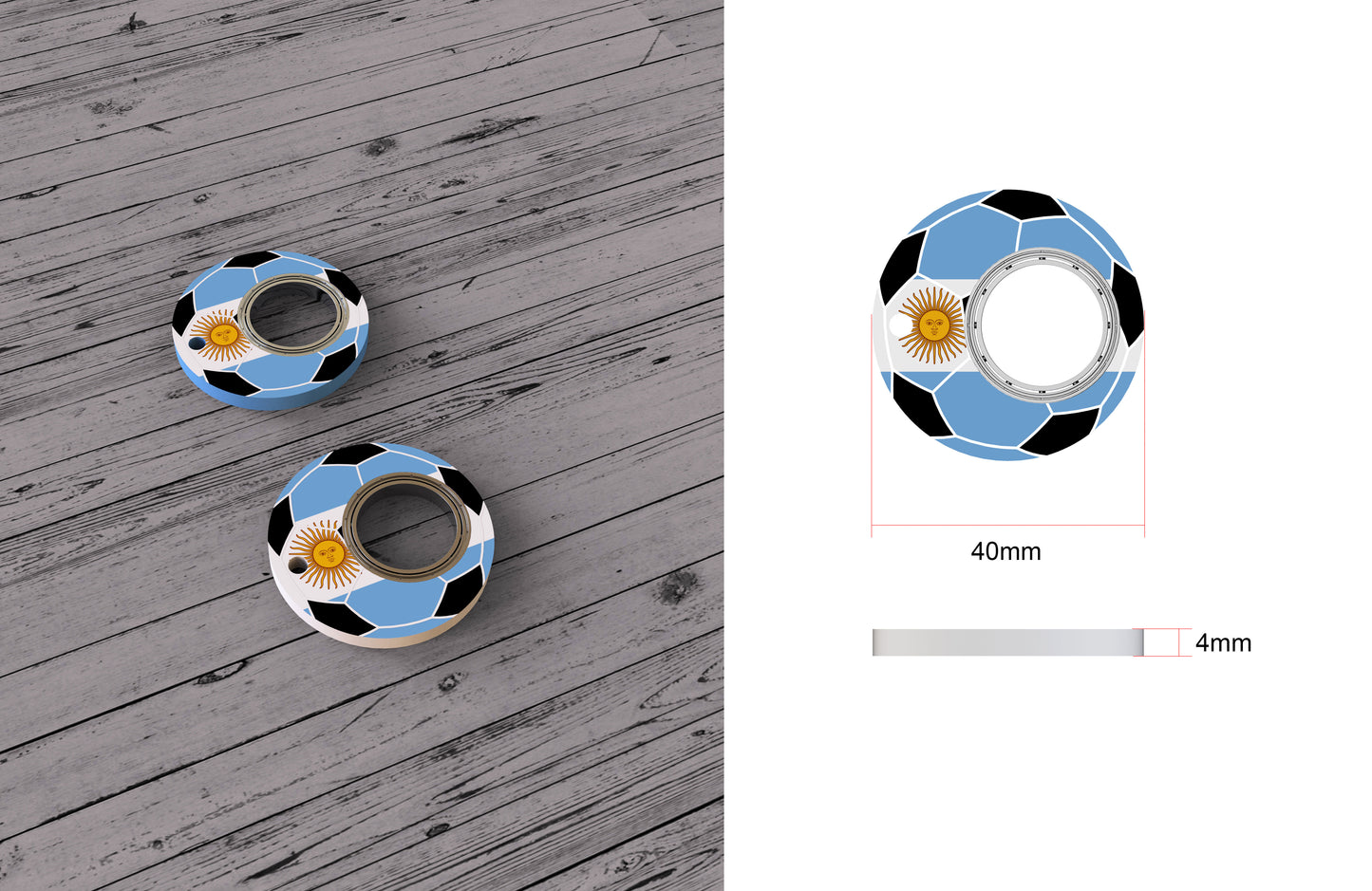 Creative Football World Cup Fidget Spinner Toy Keychain Hand Spinner Anti-Anxiety Toy Relieves Stress Finger Spinner Keychain