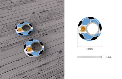 Creative Football World Cup Fidget Spinner Toy Keychain Hand Spinner Anti-Anxiety Toy Relieves Stress Finger Spinner Keychain