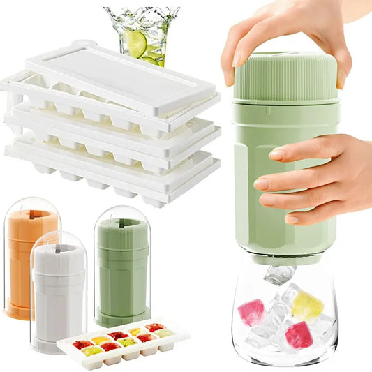 Twisting Ice Cup Rotating Release Ice Cube Trays Rotation With Cover Ice Block Mold For Freezer Home Refrigerator Storage 4d1
